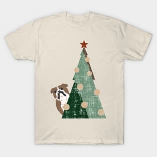 Minimal Christmas English Bulldog T-Shirt